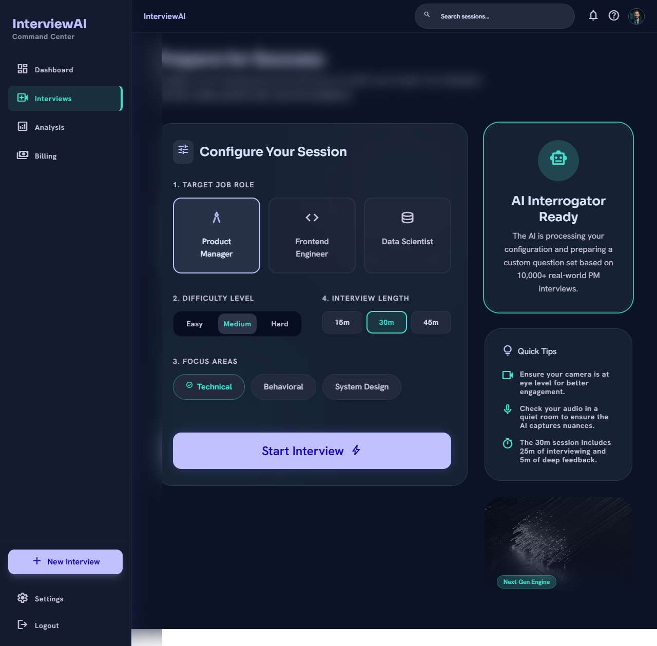 Aura interview setup